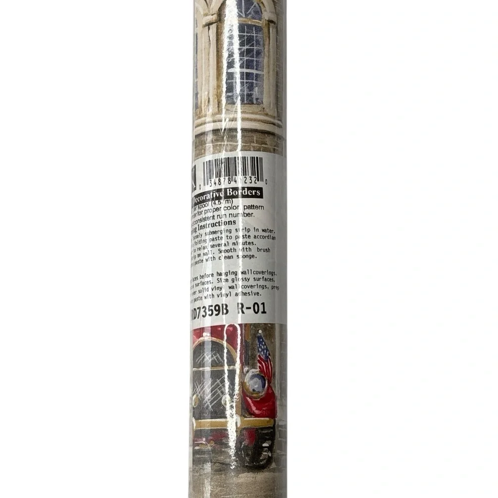 York Wallpaper Border Prepasted Fire Station Truck Dog Flag 5 YD X 9 inches NEW